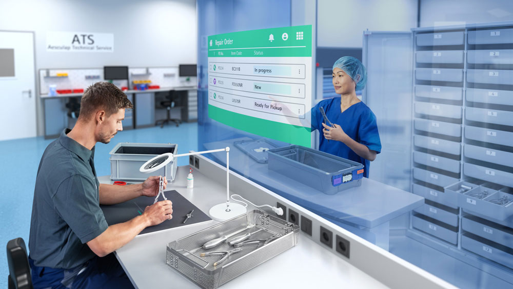 기술 서비스 및 CSSD 직원이 협력